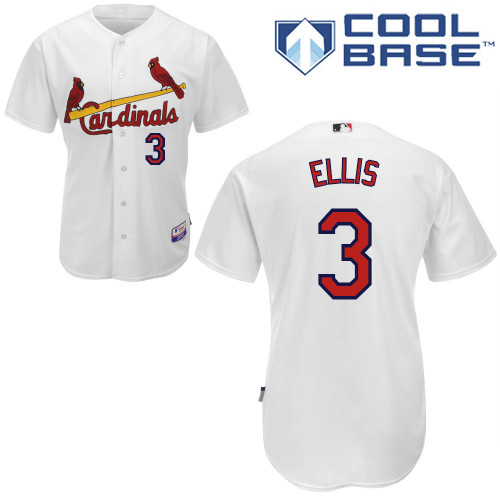 Mark Ellis #3 MLB Jersey-St Louis Cardinals Men's Authentic Home White Cool Base Baseball Jersey
